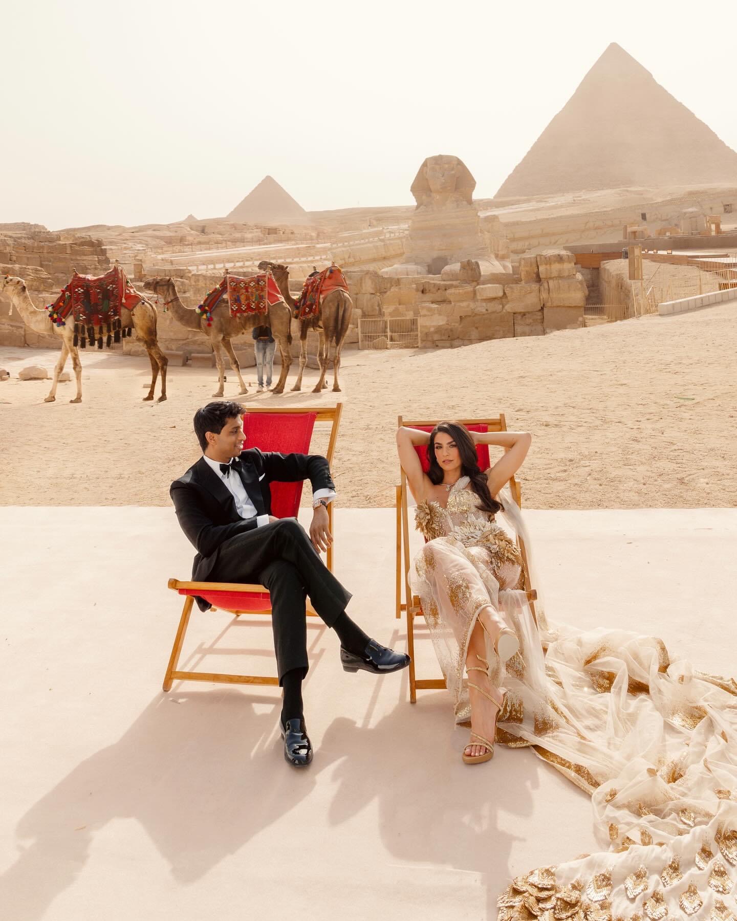 Special Wedding Ankur Jain & Erika Hammond in front of Giza Pyramids in Egypt